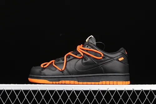 All Categories Nk SB Dunk Series Nk SB Dunk Low Low-top sneakers OF x Futura x Nike Dunk Low "Black Orange" Three-party joint black orange deconstruction Nike sneakers CT0856-005 X